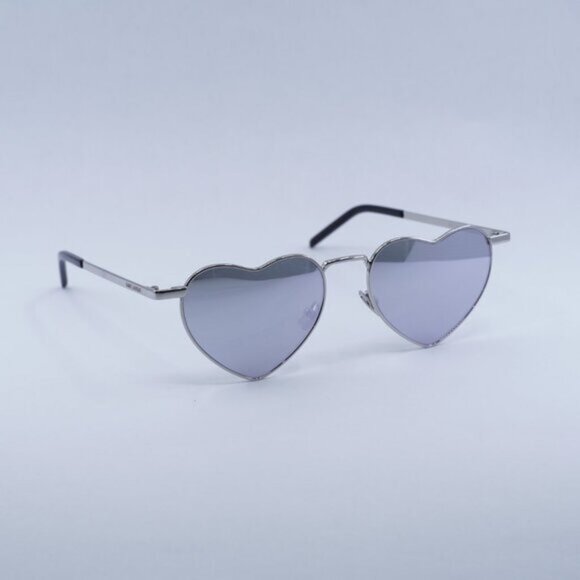 ?️ New Saint Laurent SL301 Lou Lou 003 Sunglasses - Silver Frame, Silver Lenses